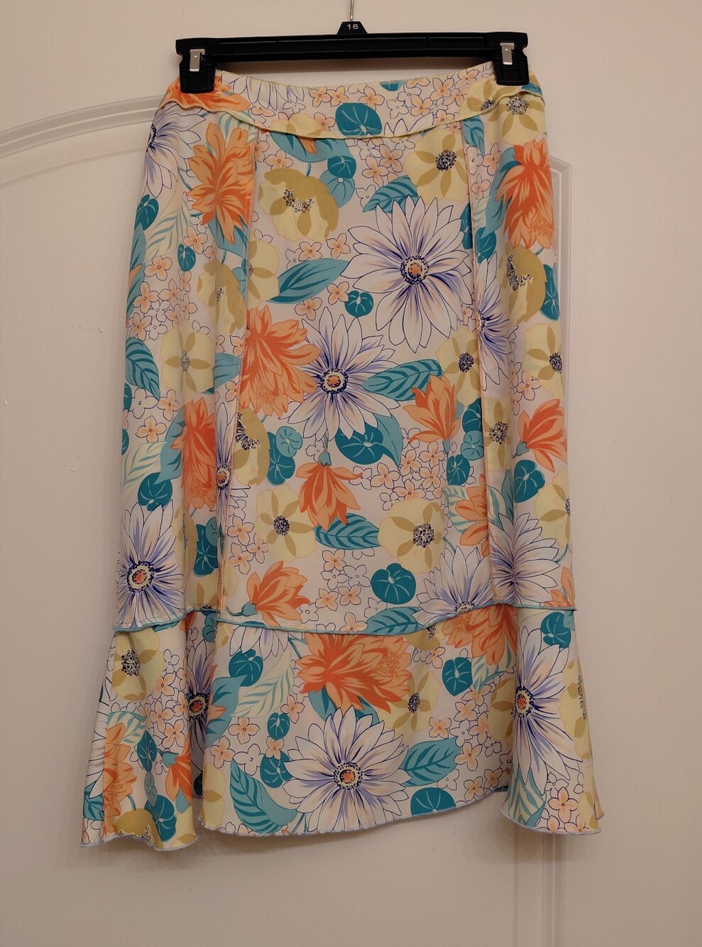 Vtg Floral Lightweight Knee Lenth Skirt